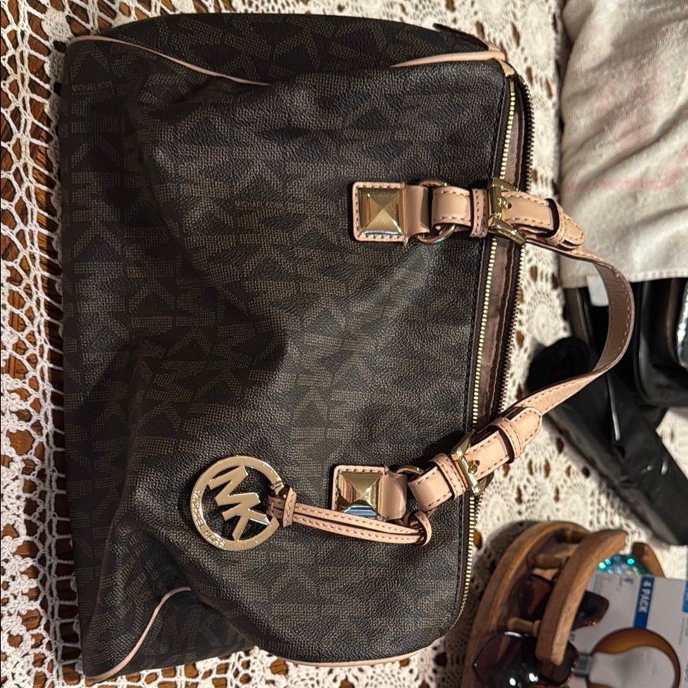 Michael Kors MK Print Brown and Tan Women's Bag